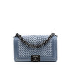 Chanel Old Medium Chevron Denim Boy Flap Secondhand