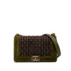 Secondhand Chanel Old Medium Tweed and Velvet Boy Flap