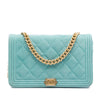 Chanel Quilted Velvet Boy Wallet On Chain Secondhand