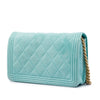 Chanel Quilted Velvet Boy Wallet On Chain Secondhand