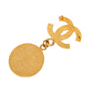 Chanel CC Gold Plated Medallion Drop Pin Brooch Secondhand