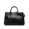Saint Laurent Medium Croc Embossed Calfskin Cabas Rive Gauche Satchel Secondhand