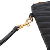 Saint Laurent Chevron Leather Monogram Zip A5 Wristlet Pouch Secondhand