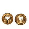 Chanel Gold Plated Rhinestone Round Clip On Earrings Secondhand