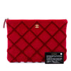 Chanel Medium CC Quilted Velvet O Case Clutch Secondhand