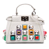 Fendi Micro Studded Calfskin Peekaboo Iconic Satchel Secondhand
