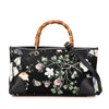 Gucci Medium Canvas Bamboo Shopper Flora Knight Satchel Secondhand
