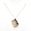 Chanel Gold Plated Enamel CC Lion Book Locket Pendant Necklace Secondhand