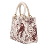 Dior Medium Smooth Calfskin Embroidered Beaded Toile de Jouy Lady Dior Secondhand