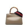 Gucci Mini Calfskin Web Bamboo Nymphaea Satchel Secondhand