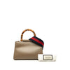 Gucci Mini Calfskin Web Bamboo Nymphaea Satchel Secondhand