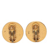 Chanel CC Gold Plated and Enamel Button Clip On Earrings Secondhand