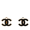 Secondhand Chanel CC Enamel and Gold Plated Clip On Earrings