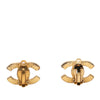 Secondhand Chanel CC Enamel and Gold Plated Clip On Earrings