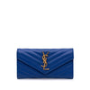 Saint Laurent Grain De Poudre Matelasse Chevron Monogram Flap Wallet Secondhand