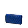 Saint Laurent Grain De Poudre Matelasse Chevron Monogram Flap Wallet Secondhand