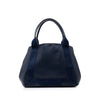 Balenciaga Calfskin Perforated Navy Cabas Tote S Secondhand