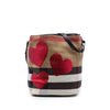 Burberry Medium Mega Check Canvas Sequined Heart Ashby Bucket Bag Secondhand