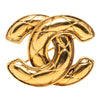 Chanel Gold Plated CC Quilted Brooch Secondhand