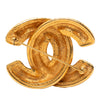 Chanel Gold Plated CC Quilted Brooch Secondhand