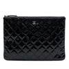 Chanel Medium Quilted Patent O Case Clutch Secondhand