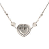Secondhand Chanel Silver Plated CC Rhinestones Heart Pendant Necklace
