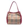Burberry Small Leather Trimmed Haymarket Check Coated Canvas Canterbury Tote Secondhand