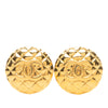 Chanel CC Quilted Gold Plated Round Clip On Earrings Secondhand