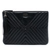 Chanel Medium Diagonal Chevron Calfskin Tassel O Case Clutch Secondhand