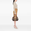 Burberry Small Leather Trimmed House Check Canvas Bridle Orchard Satchel Secondhand