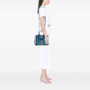 Balenciaga Mini Leather Striped Papier A6 Zip Around Satchel Secondhand