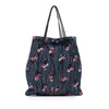Secondhand Miu Miu Matelasse Embroidered Denim Shoulder Bag