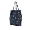 Secondhand Miu Miu Matelasse Embroidered Denim Shoulder Bag