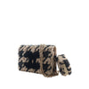 Chanel CC Houndstooth Tweed and Shearling Wallet On Chain Secondhand
