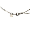 Dior Silver Double Chain Crystal D Logo Pendant Necklace Secondhand
