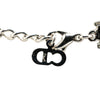 Dior Silver Double Chain Crystal D Logo Pendant Necklace Secondhand