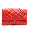 Chanel CC Quilted Patent Clutch with Chain Secondhand