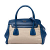 Prada Saffiano Cuir Trimmed Canapa Satchel Secondhand