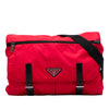 Prada Tessuto Zip Double Buckle Messenger Bag Secondhand