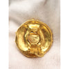 Chanel CC Gold Plated Faux Pearl and Strass Round Clip On Earrings Secondhand