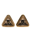 Chanel CC Gold Plated Gripoix Triangle Push Back Earrings Secondhand