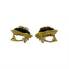 Chanel CC Gold Plated Enamel Square Clip On Earrings Secondhand