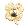 Chanel Gold Plated Resin Four Leaf Clover Brooch Secondhand