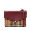 Burberry Small Leather and House Check Canvas Derby Macken Crossbody Secondhand