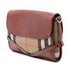 Burberry Leather and House Check Canvas Bridle Abbott Crossbody Secondhand