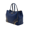 Prada Saffiano Turnlock Double Zip Studded Tote Secondhand