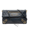 Balenciaga Chevre Motocross Classic Metallic Edge Envelope Clutch with Strap Secondhand