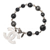 Chanel Silver Plated CC Faux Pearl Bracelet Secondhand
