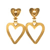 Chanel CC Gold Plated Heart Dangle Clip On Earrings Secondhand