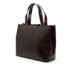 Ferragamo Croc Embossed Leather Vara Bow Handbag Secondhand